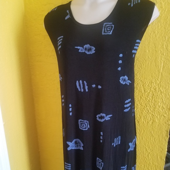 Long Travel Knit Tropical Fish Dress Cover Up 2X - Picture 6 of 8